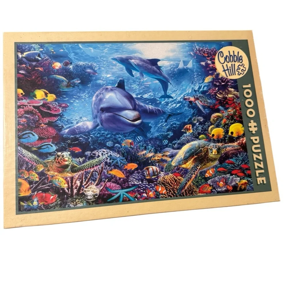 Cobble Hill 1000 Piece Puzzle with Random-Shaped Pieces Aquarium Under the Sea